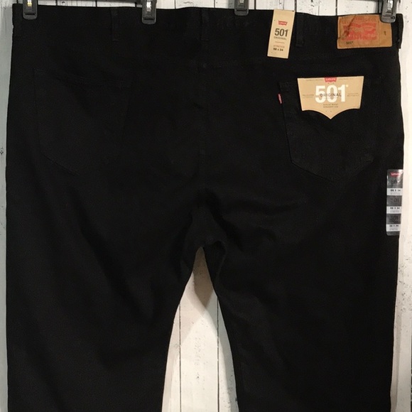 NWT Levi’s 501 black jeans button fly big 58 X 34 - Picture 4 of 9
